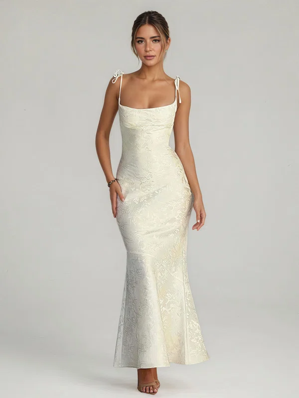 Sheath/Column Square Neckline Lace Maxi Dresses PT02028891