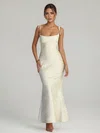 Sheath/Column Square Neckline Lace Maxi Dresses PT02028891
