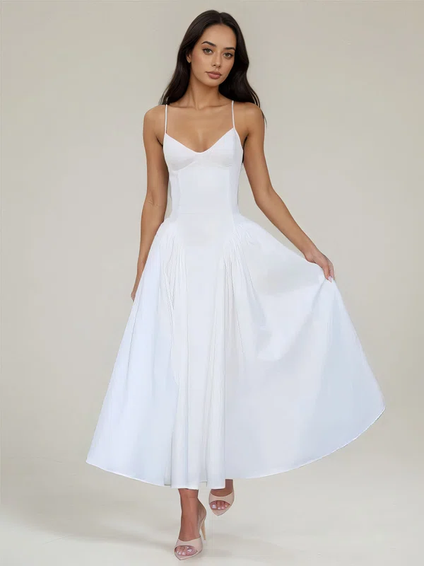 Ball Gown V-neck Stretch Crepe Maxi Dresses PT02028893