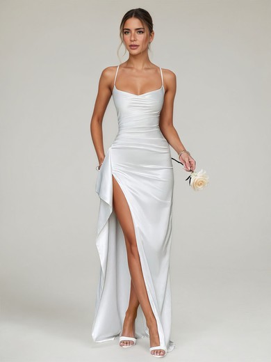 Sheath/Column V-neck Satin Ruched Maxi Dresses PT02028895