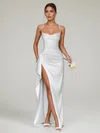 Sheath/Column V-neck Satin Ruched Maxi Dresses PT02028895
