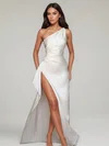 Sheath/Column One Shoulder Satin Ruched Maxi Dresses PT02028897