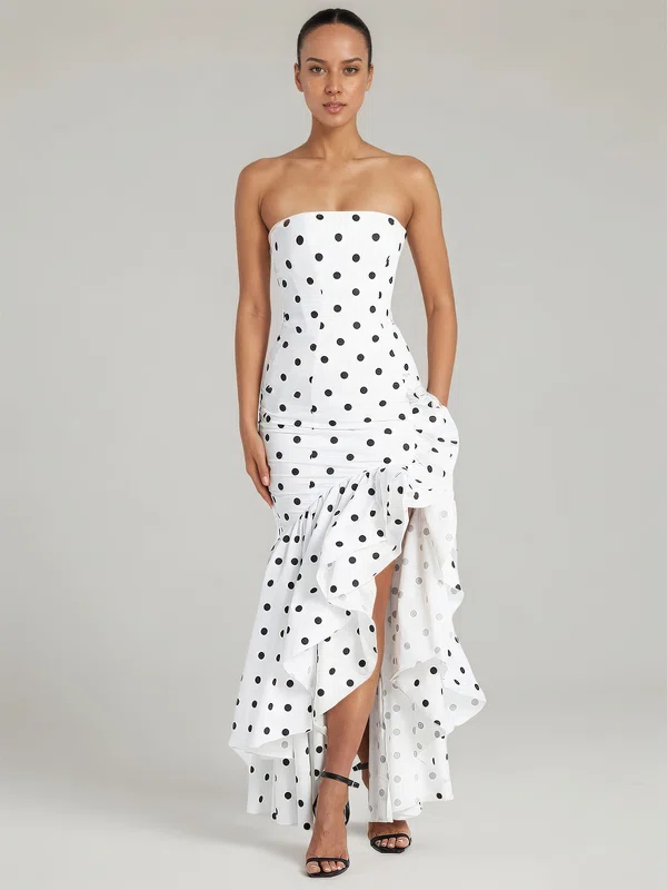 Sheath/Column Straight Asymmetrical Ruffles Maxi Dresses PT02028904