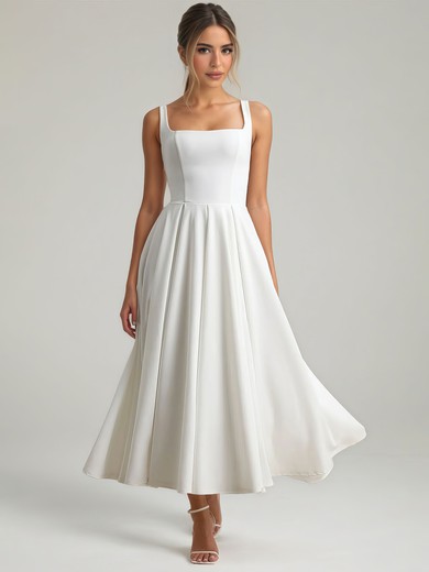 A-line Square Neckline Stretch Crepe Formal Dresses PT02028906
