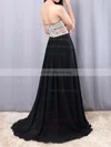 A-line Sweetheart Chiffon Floor-length Beading Prom Dresses #02016065
