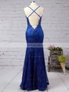 Trumpet/Mermaid Sweetheart Lace Sweep Train Appliques Lace Prom Dresses #02016794